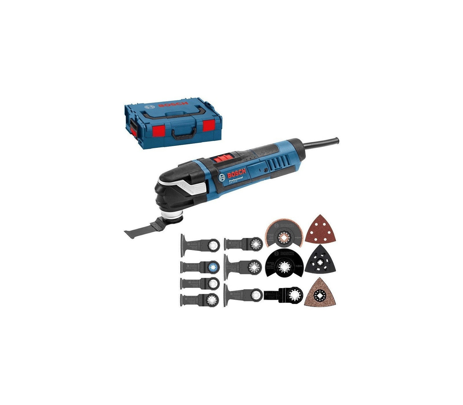 Elektrinis daugiafunkcinis įrankis Bosch GOP 40-30, 400 W, lagaminas + priedų rinkinys