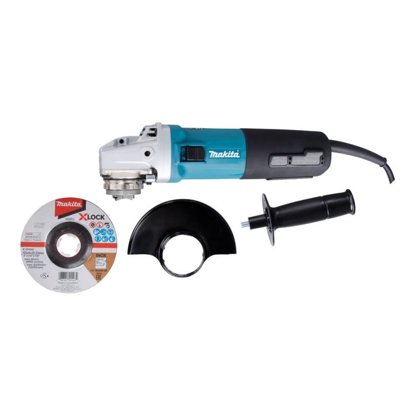 Makita elektrinis kampinis šlifuoklis GA5080RX02, 1400 W, 125 mm