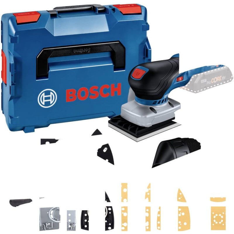 Akumuliatorinis plokštuminis šlifuoklis Bosch GSS 18V-13 (su L-BOXX 136 be įkroviklio ir akumuliatoriaus)