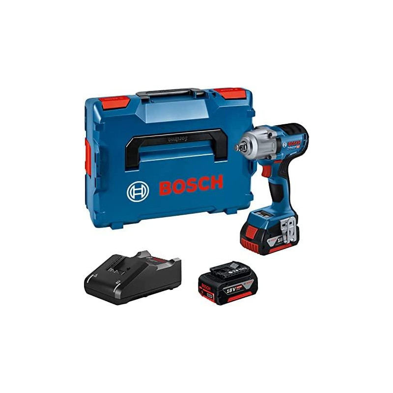 Bosch akumuliatorinio smūginio veržliasukio rinkinys GDS 18V-450 + 2 x 5.0 Ah, 06019K4003
