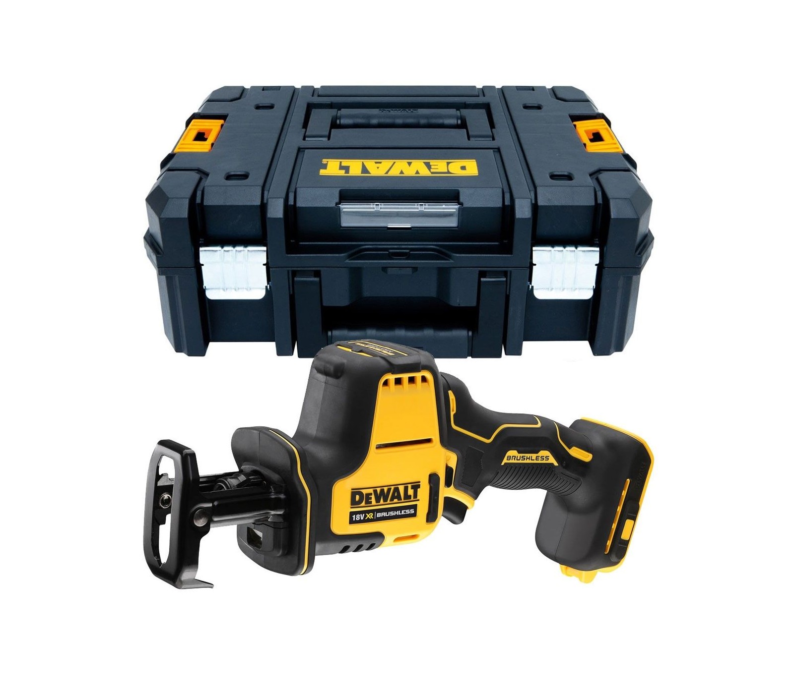 Dewalt akumuliatorinis tiesinis pjūklas DCS369NT-XJ, 18 V + lagaminas