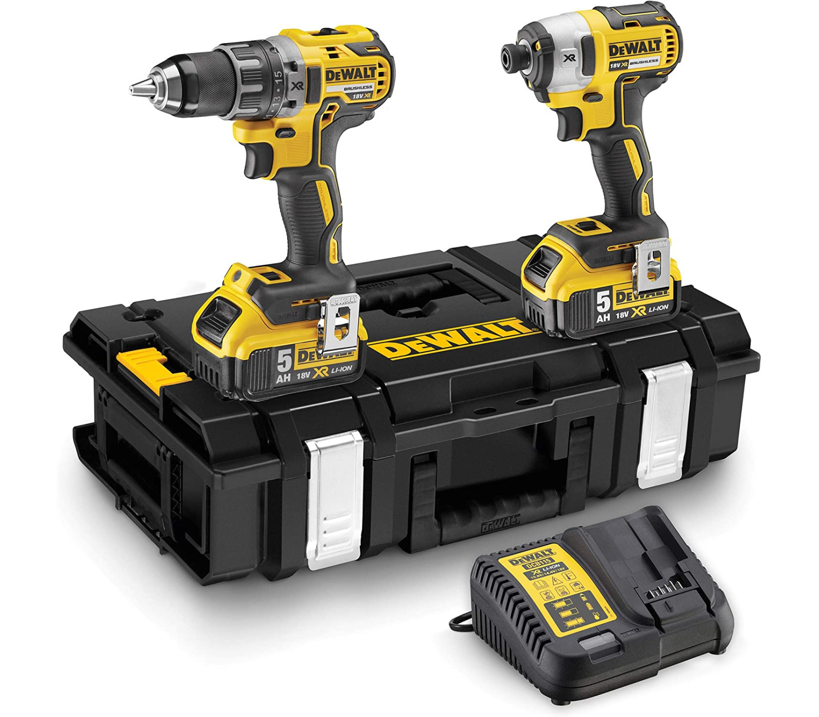 Dewalt akumuliatorinių įrankių rinkinys DCK266P2  (DCD796 + DCF887), 18 V, 2 x 5,0 Ah, įkroviklis + lagaminas