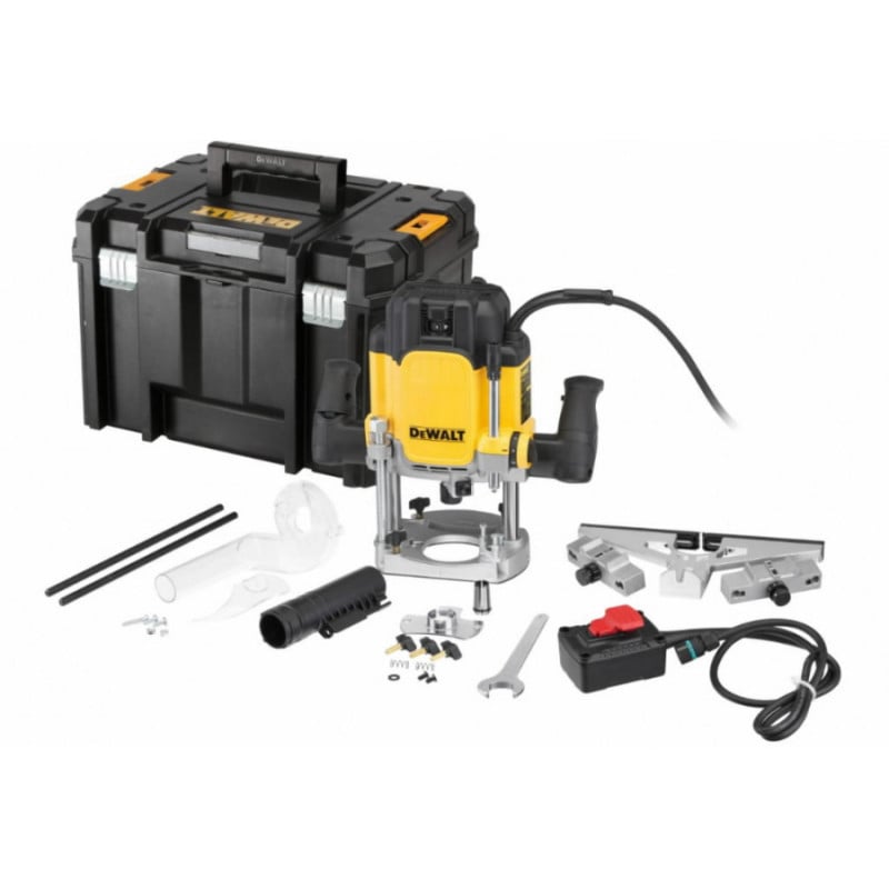 Dewalt elektrinė vertikalioji freza su saugos jungikliu ir priedais, DWE627KT-QS, 2300 vatų