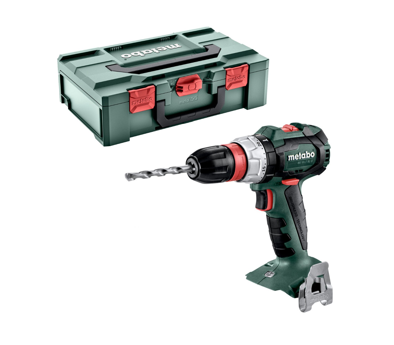 Akumuliatorinis gręžtuvas - suktuvas Metabo BS 18 LT BL Q (602334840), 18 V + lagaminas