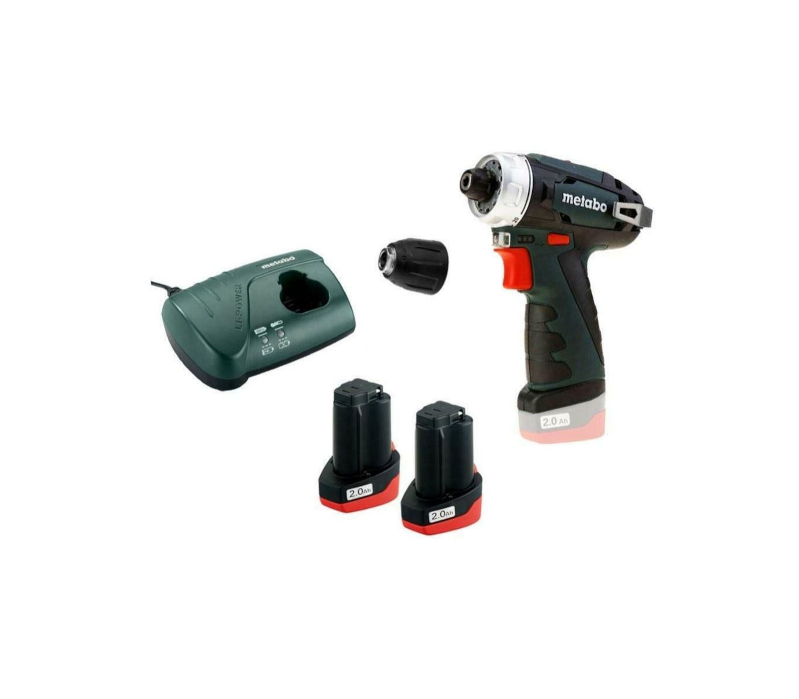 Akumuliatorinio suktuvo-gręžtuvo Metabo PowerMaxx BS Basic (600984000) rinkinys, 12 V, 2 x 2 Ah, įkroviklis