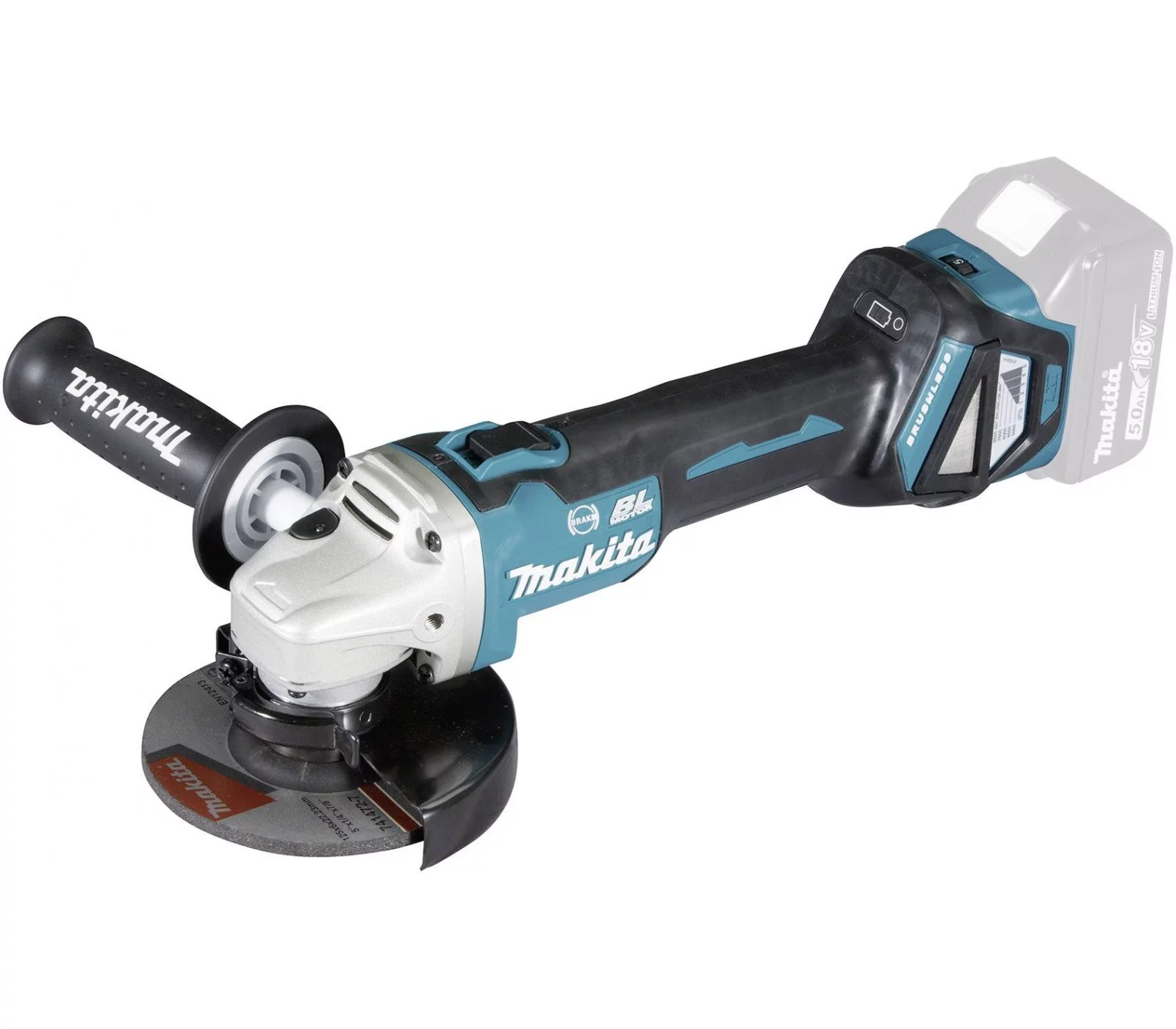 Akumuliatorinis kampinis šlifuoklis Makita DGA513Z, 125 mm, 18 V