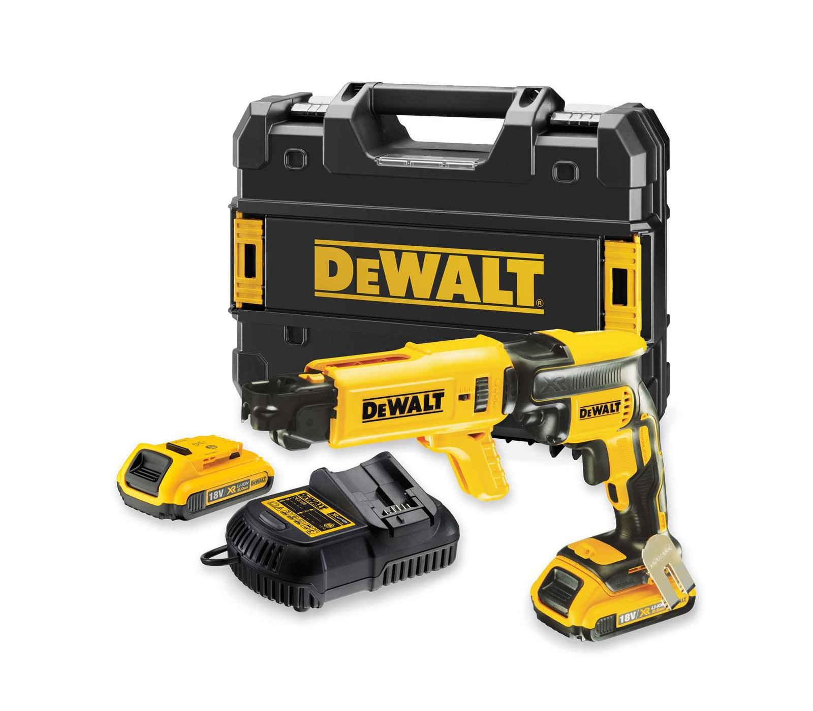 Dewalt gipskartonio suktuvo rinkinys DCF620D2K, 2 x 2 Ah, įkroviklis + lagaminas, 18 V