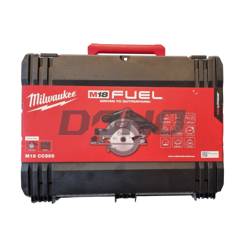 Akumuliatorinis diskinis pjūklas Milwaukee M18 CCS55-0X, 18 V, 165 mm