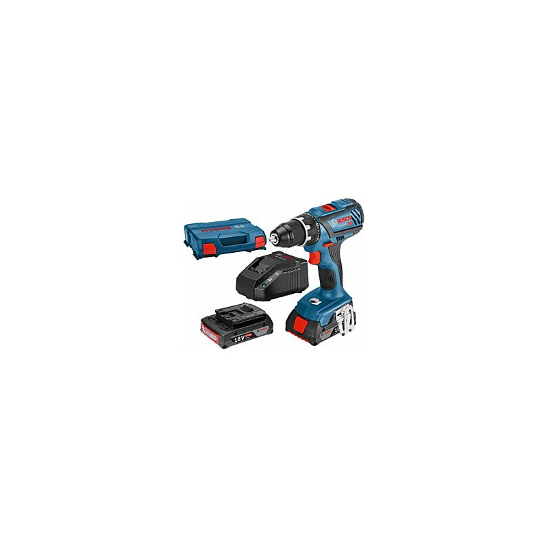 2 greičių akumuliatorinis gręžtuvas Bosch GSR 18V-28 (+2x baterijos + įkroviklis + dėklas L-Case)