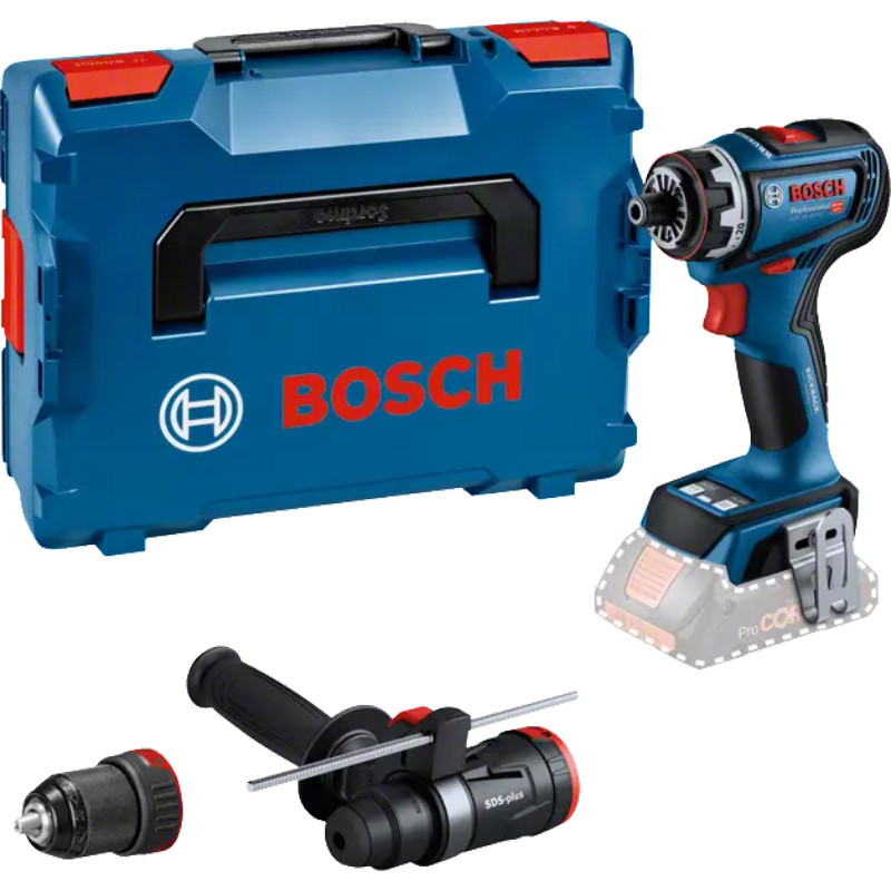Bosch akumuliatorinis suktuvas GSR 18V-90 FC Solo + GFA 18-M/H + rankena,  06019K6204