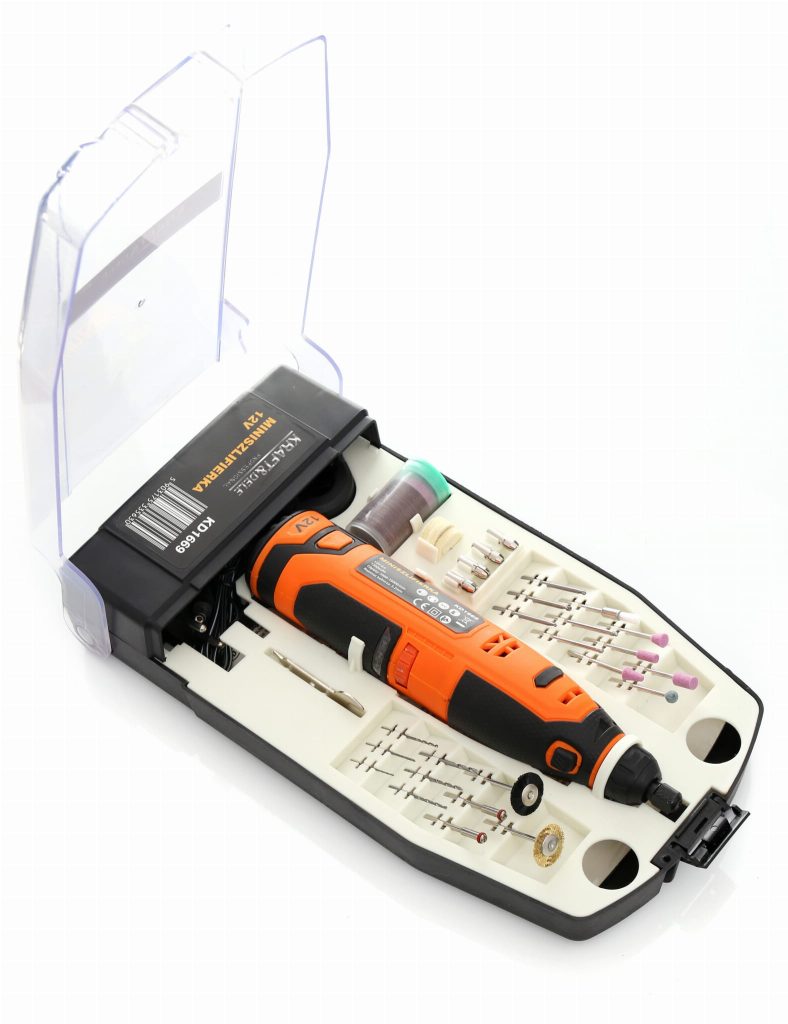 Mini šlifuoklis 12 V su priedais KD1669