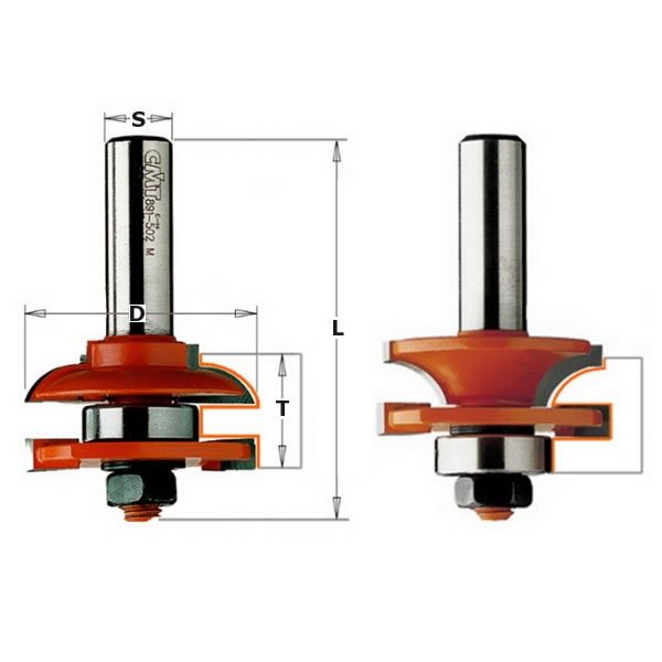 Sujungimų freza TCT- S=12 D=44.4 (A), CMT