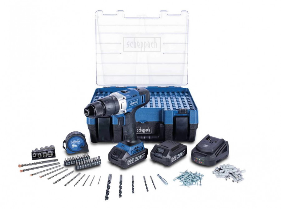 Mobilus meistro rinkinys DTB20ProS 206 priedai,2x2,0Ah, GEN1, Scheppach