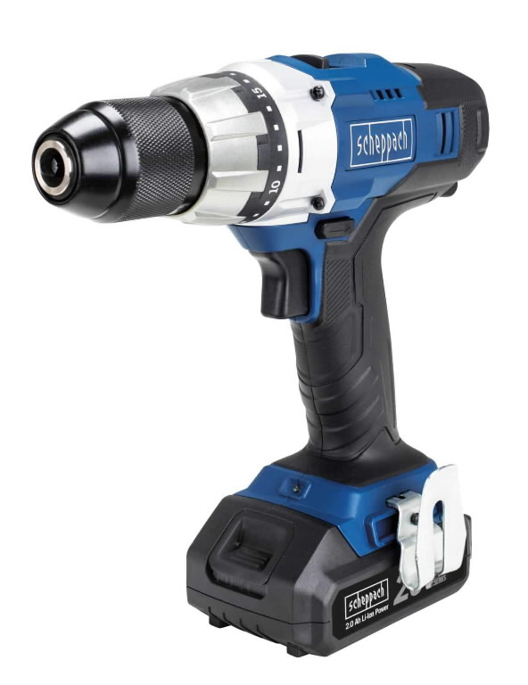 Akum. gręžtuvas/suktuvas CDD45-20ProS, 1x2,0 Ah, GEN1, Scheppach