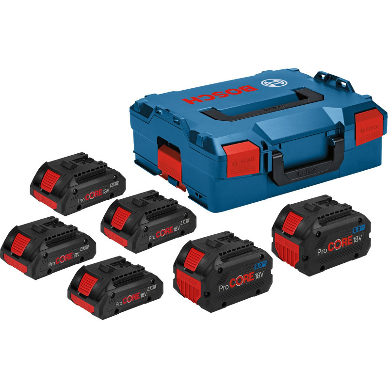 Akumuliatorių rinkinys Bosch L-Boxx - 4 x ProCore 18V 4,0 ah baterija + 2 x ProCore 8,0 ah