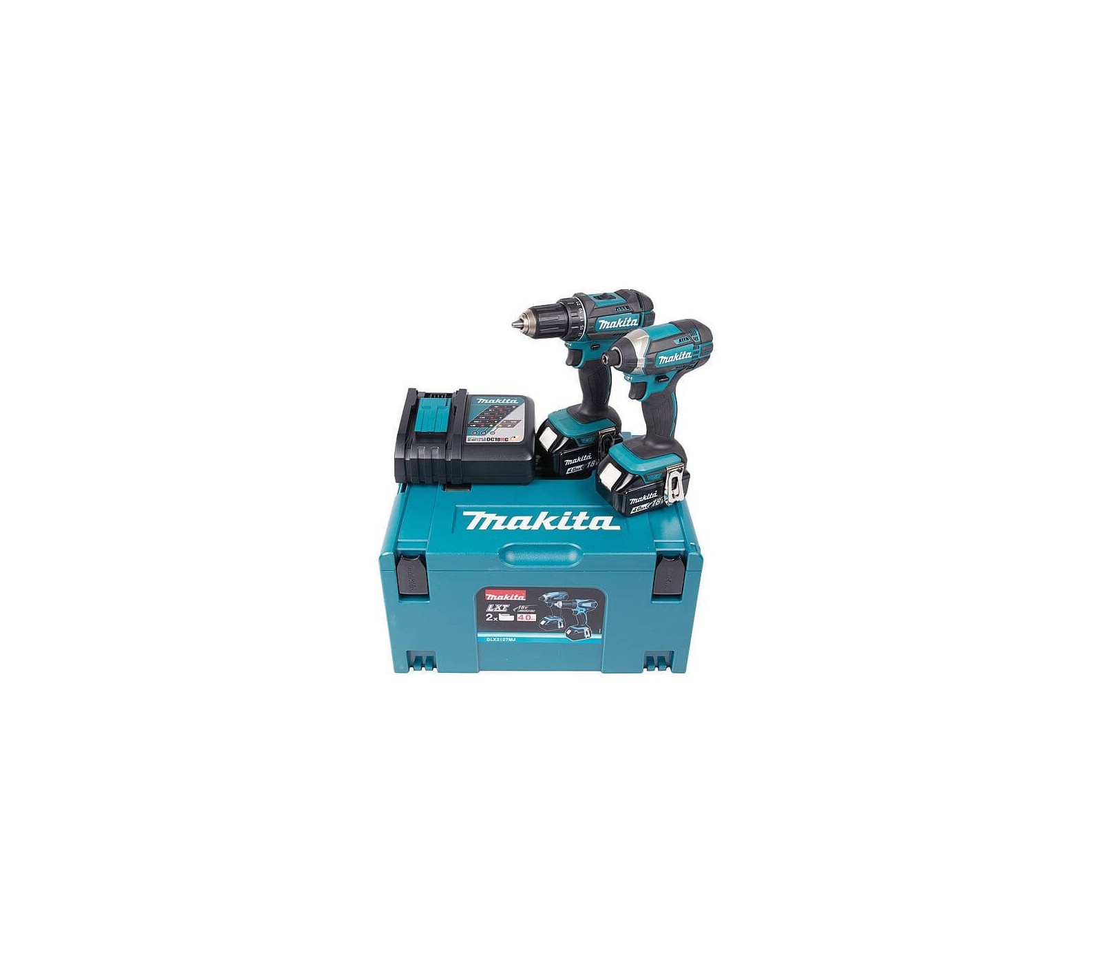 Akumuliatorinių įrankių Makita DLX2127MJ rinkinys (DDF482 + DTD152), 18 V, 2 x 4 Ah, įkroviklis + lagaminas
