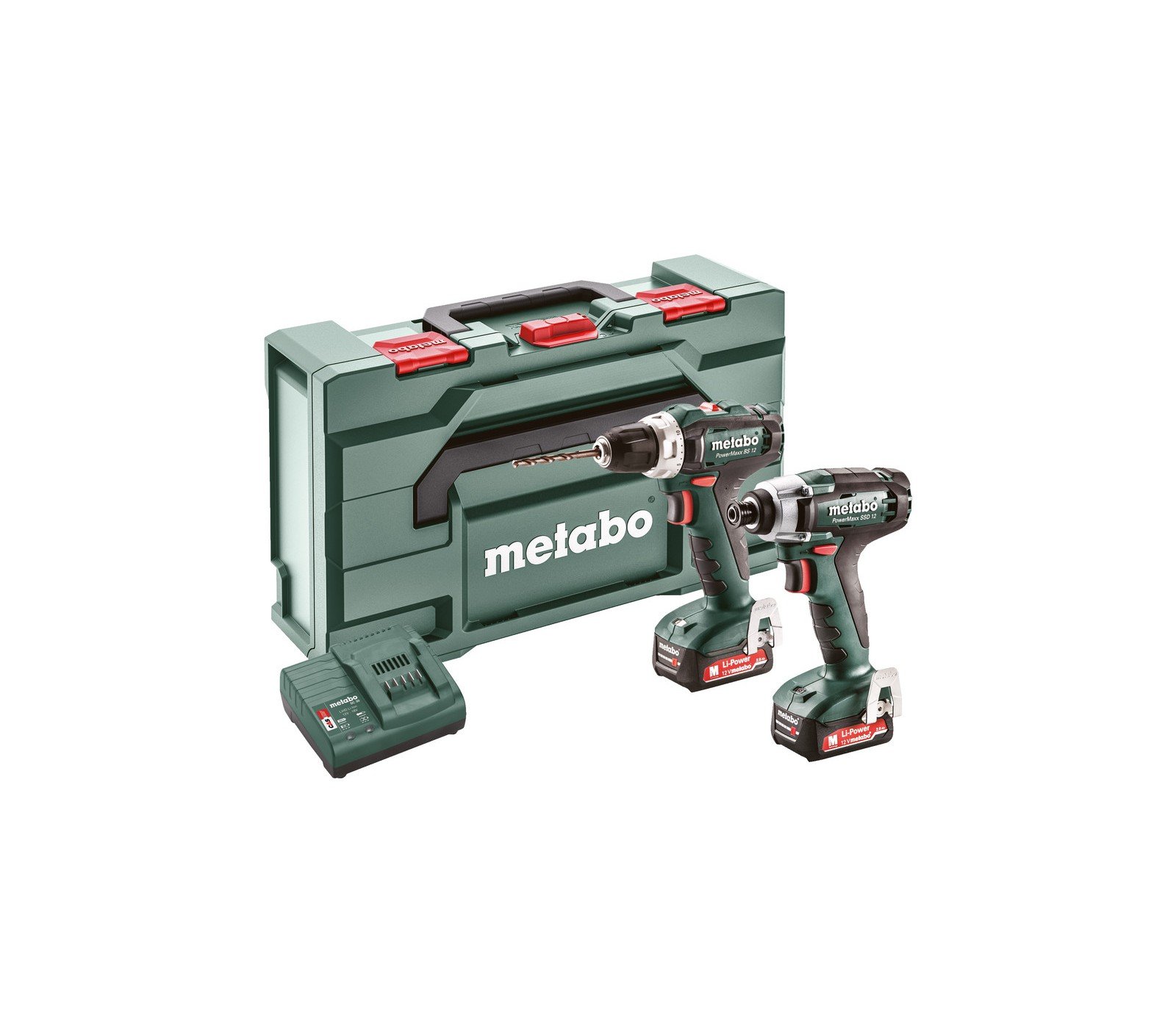 Akumuliatorinių įrankių Metabo Combo 2.7.1 rinkinys (685166000), 12 V, 2 x 2 Ah, įkroviklis + lagaminas