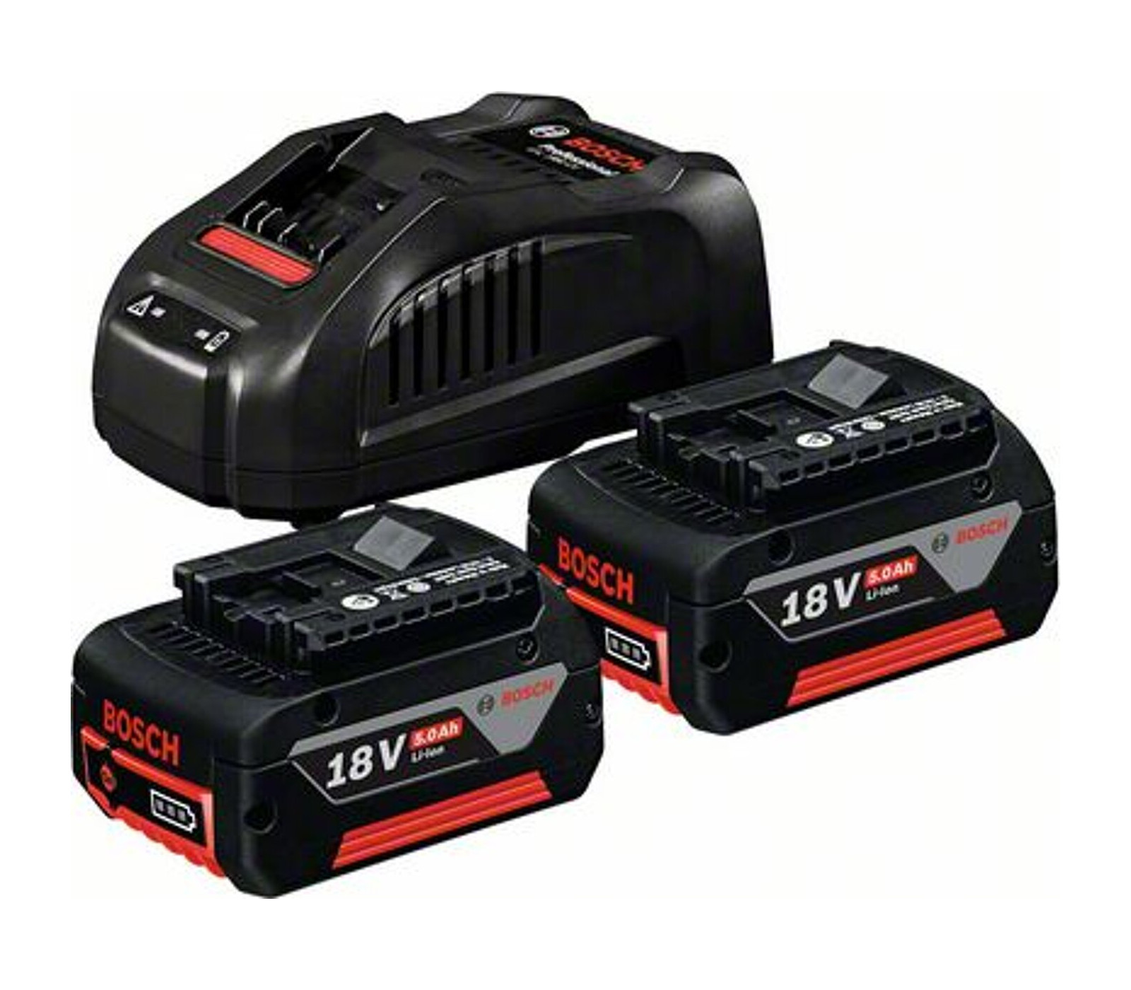 Akumuliatorių ir įkroviklio komplektas BOSCH GBA 18 V 2 x 5 Ah + GAL 1880 CV