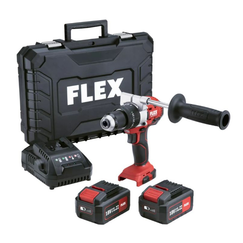 Flex akumuliatorinio smūginis gręžtuvo rinkinys PD 2G 18,0 EC FS55 (2 x 5 Ah + įkroviklis))