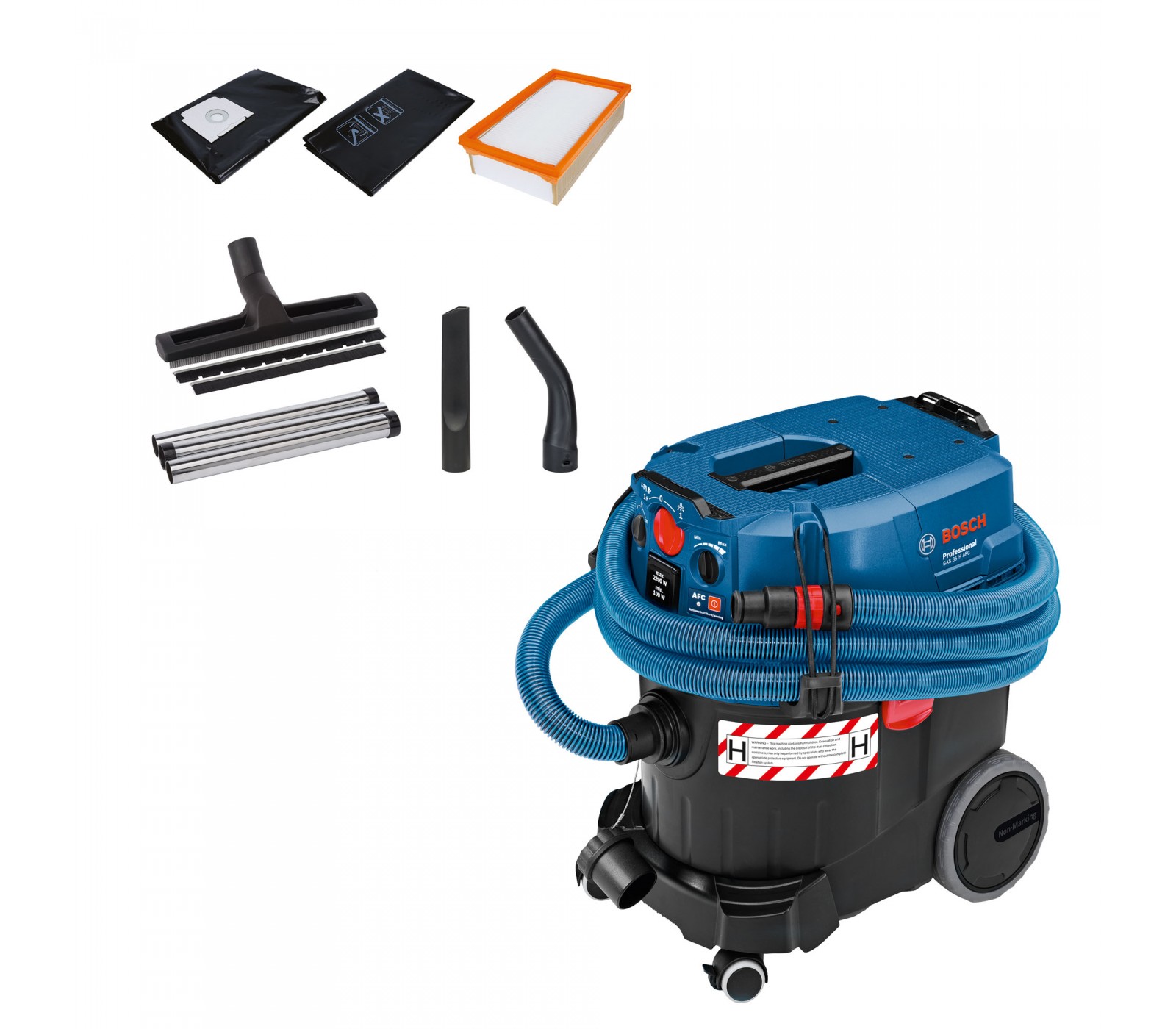 Elektrinis dulkių siurblys Bosch GAS 35 H AFC, 1200 W + priedai