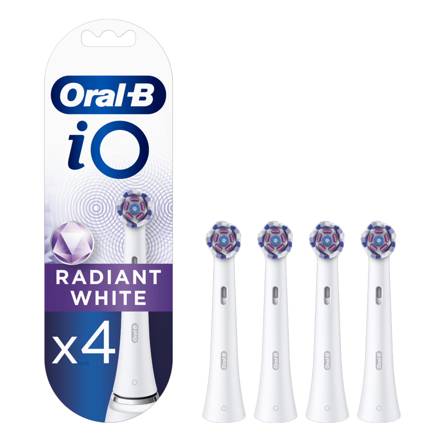 "Oral-B iO Radiant White" elektrinio dantų šepetėlio galvutės, 4 vnt.