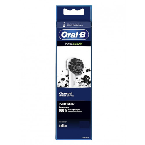 Oral-B Pure Clean Charcoal Infused Replacement Brush Heads Elektrinio dantų šepetėlio galvutės, 8vnt