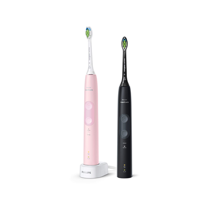 Philips | Electric Toothbrush | HX6830/35 4500 Series | Rechargeable | For adults | Number of brush heads included 2 | Number of teeth brushing modes 2 | Black/Pink|HX6830/35