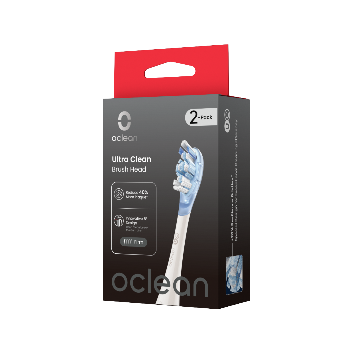 OCLEAN, elektrinio dantų šepetėlio Ultra Clean serijos baltos spalvos galvutės, 2 vnt.