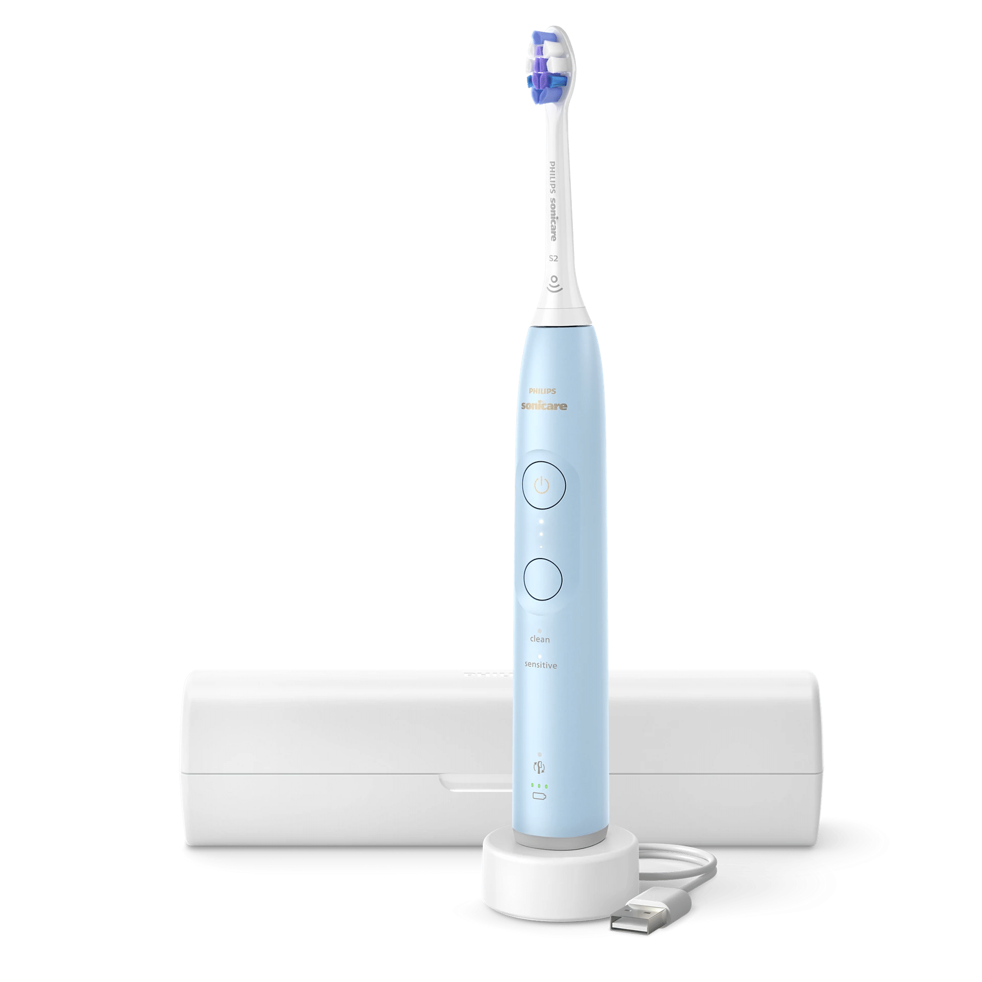 Philips Sonicare Series 6100, šviesiai mėlynas - Elektrinis dantų šepetėlis, HX7406/02