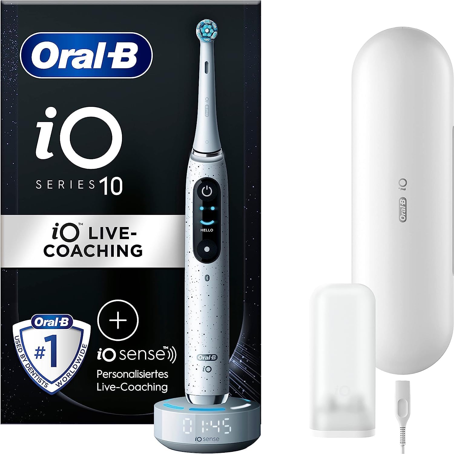 Elektrinis dantų šepetėlis Braun Oral-B iO Series 10 Stardust White, mėlynas/baltas