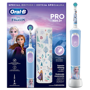 Braun Oral-B Vitality PRO Kids, Frozen - Elektrinis dantų šepetėlis + nešiojimo dėklas Prekė - D103FROZEN.TC