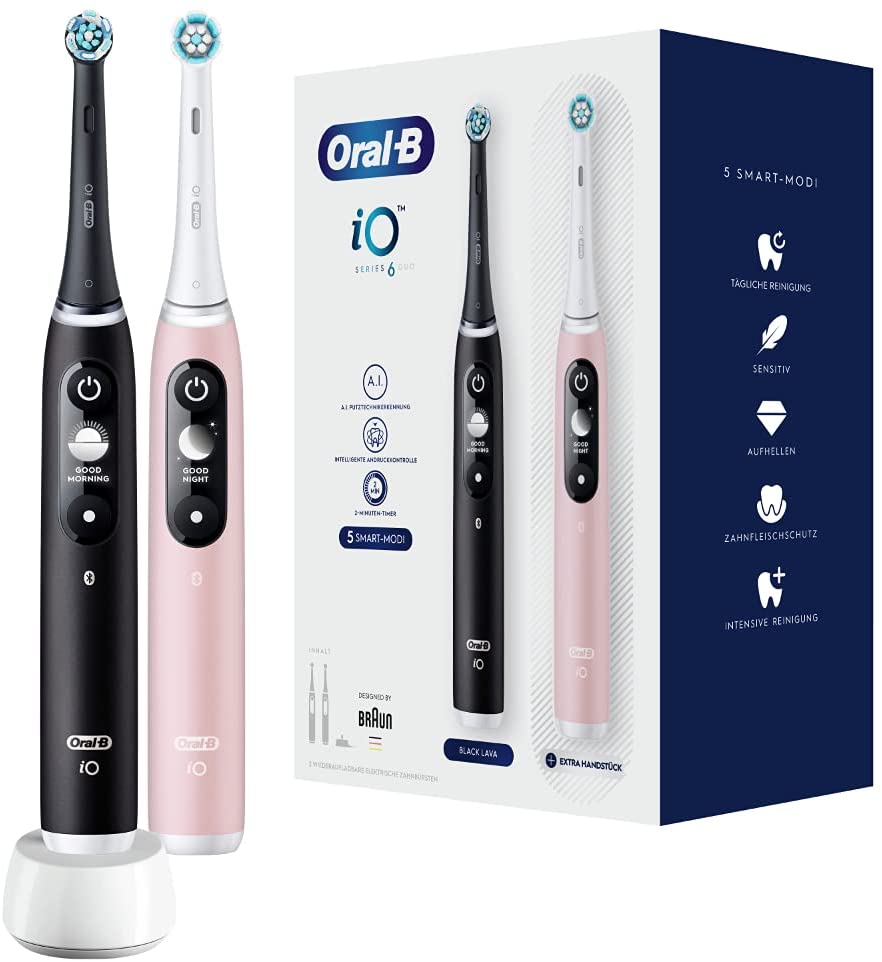 Elektrinis dantų šepetėlis Braun Oral-B iO6, 2 vnt, IO6DUOPB
