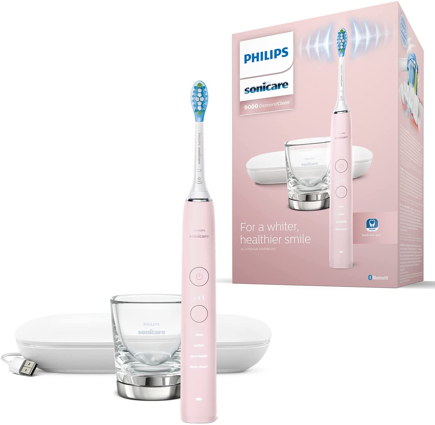 Elektrinis dantų šepetėlis Philips HX9911/29 DiamondClean 9000, rožinis
