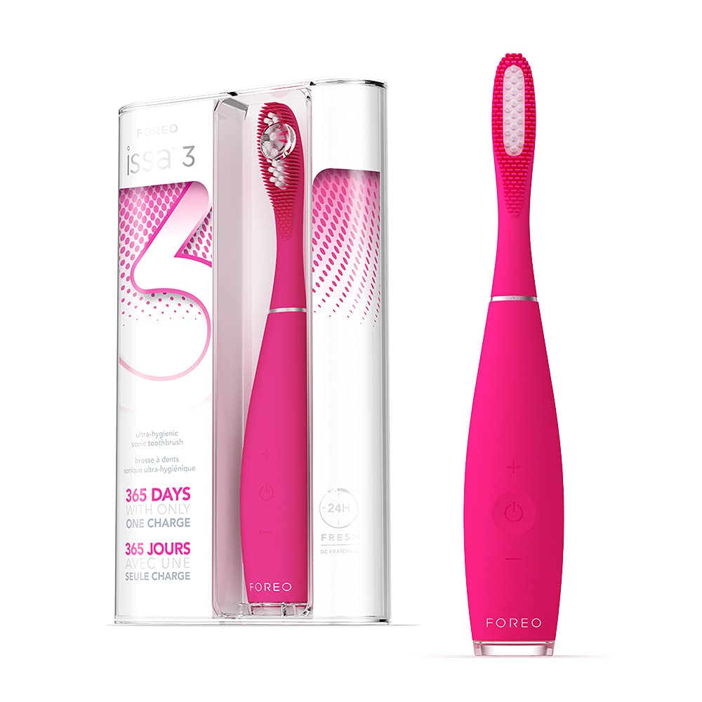 FOREO Issa™ 3 silikoninis garsinis dantų šepetėlis Fuchsia
