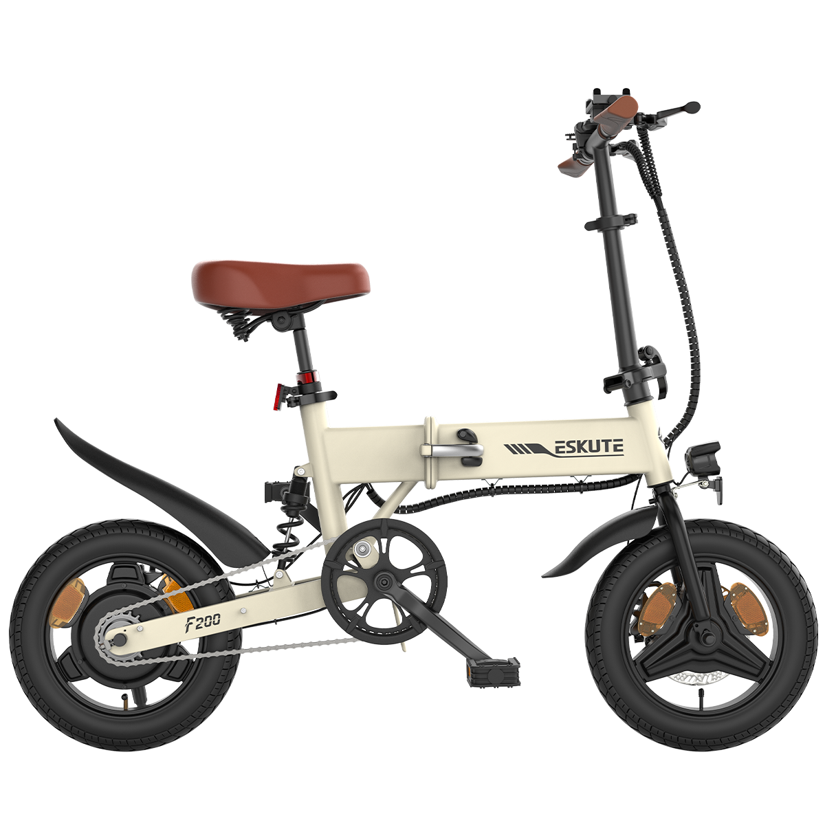 ESKUTE F200 Mini 14 colių padangų elektrinis sulankstomas dviratis