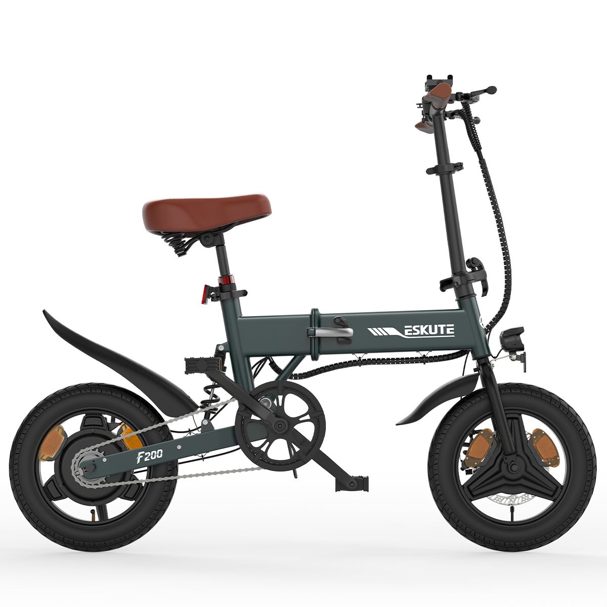 ESKUTE F200 Mini 14 colių padangų elektrinis sulankstomas dviratis
