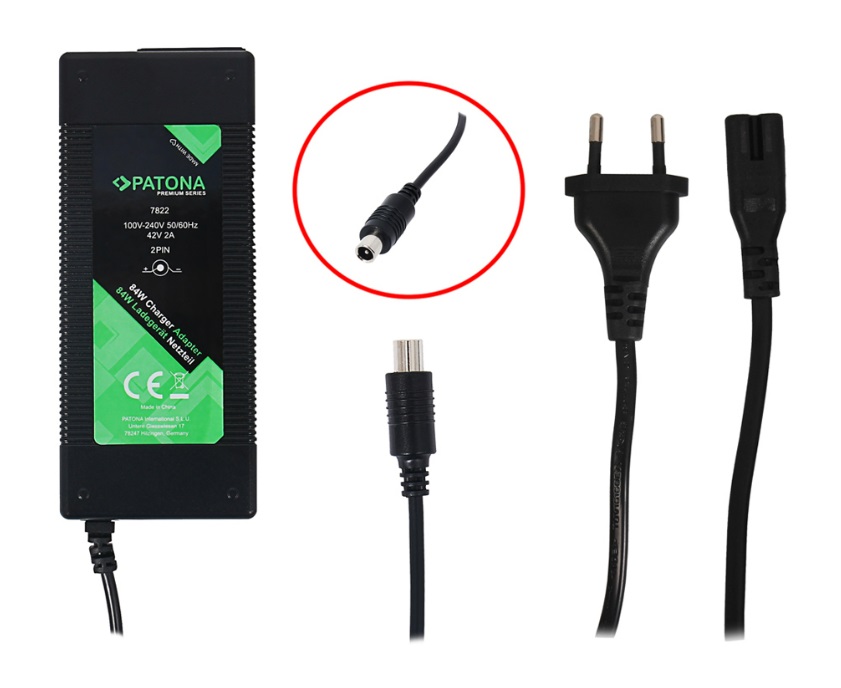 Įkroviklis 42V 2A elektriniam XIAOMI M365, Ninebot ES1, ES2, ES4, paspirtukui