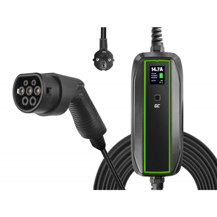 Green Cell EV16, GC EV PowerCable 3.6kW Schuko Type 2 mobile charger for charging electric cars and