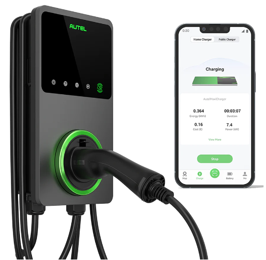 EV įkrovimo stotelė AUTEL MaxiCharger AC Wallbox 22kW, 32A, Type 2, 3-fazės, 4G, tamsiai pilka