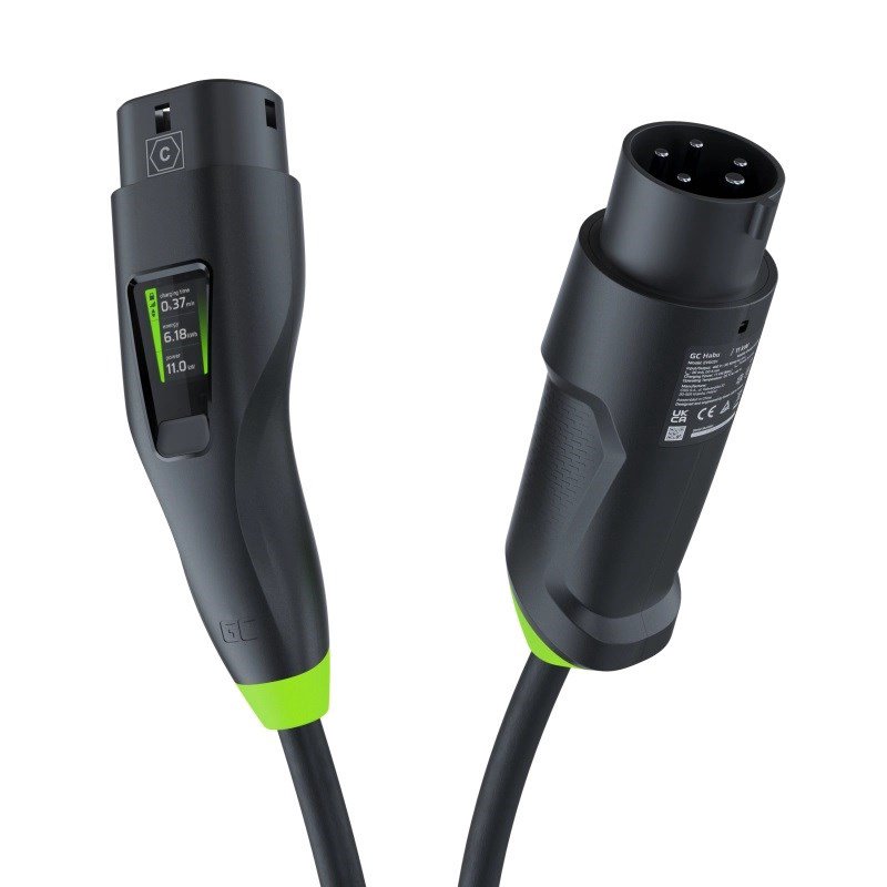 Nešiojamas EV įkroviklis Green Cell  Habu 2in1 Smart Mobile EV Charger 11kW  EVGC01  16 A  7 m