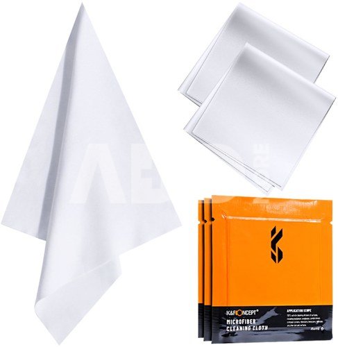 K&F Concept K&F 3pcs* Microfiber Cleaning cloth Kit, 15*15cm, White, Dry, in vacuum