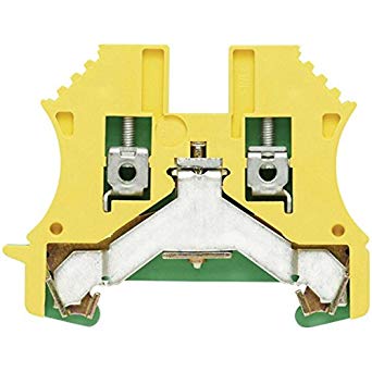 Gnybtas WPE 2.5, su įžeminimu, varžtinis, montuojamas ant DIN bėgelio, žalias/geltonas, 2.5mm² laidui Weidmuller
