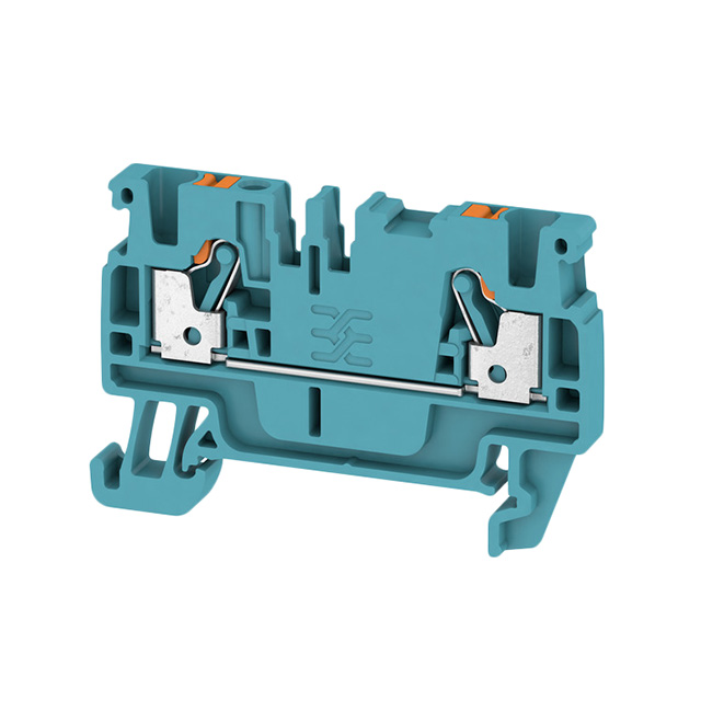 Gnybtas A2C 2.5 BL, "Push in" tipo, montuojamas ant DIN bėgelio, mėlynas, 2.5 mm² laidui, Weidmuller