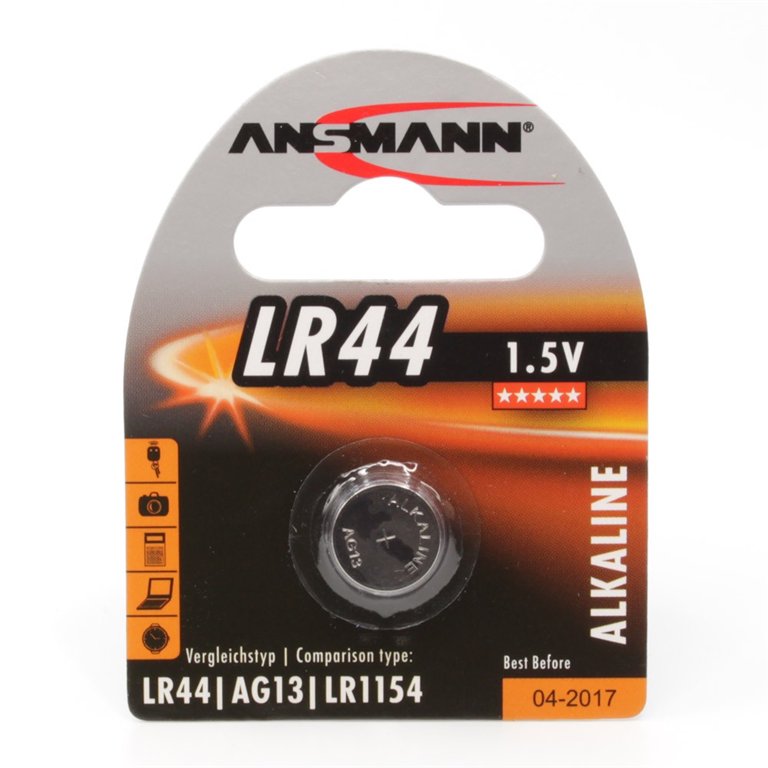 Elementai ANSMANN LR44, 1vnt., alkaline, 1.5V