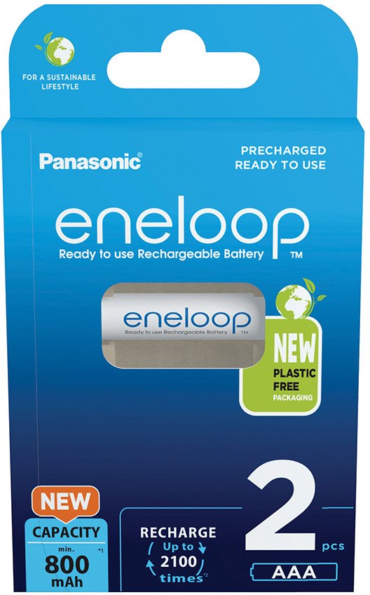 Įkraunamos baterijos Panasonic ENELOOP BK-4MCDE/2CP, 800 mAh, 2100 (2xAAA) [CC] BOOM [sup]