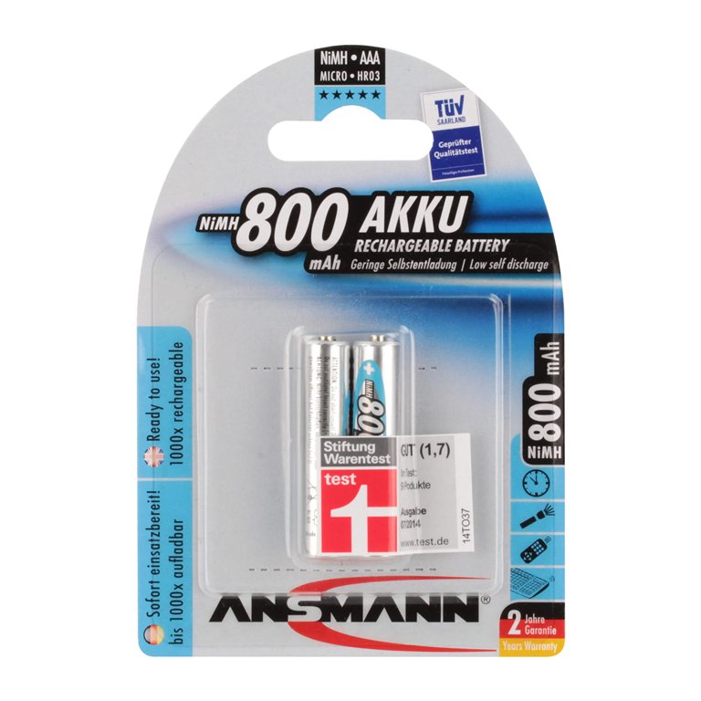 Kraunami elementai ANSMANN MicroAAA 800mAh, 2 vnt