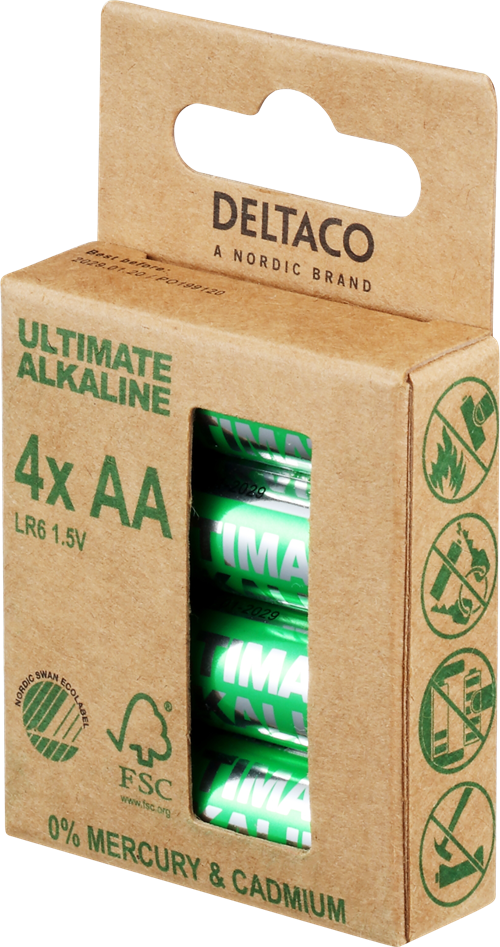 Elementai DELTACO AA (LR6), 1,5 V, 4 vnt. / ULT-LR6-4P