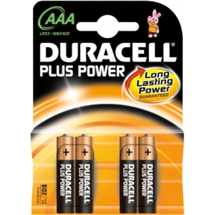 Elementai Duracell Plus MN2400 AAA, Alkaline, 4 pc(s)