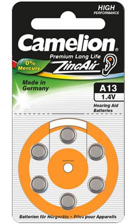 Elementai CAMELION Zinc Air 1,4V A13, 6-pack