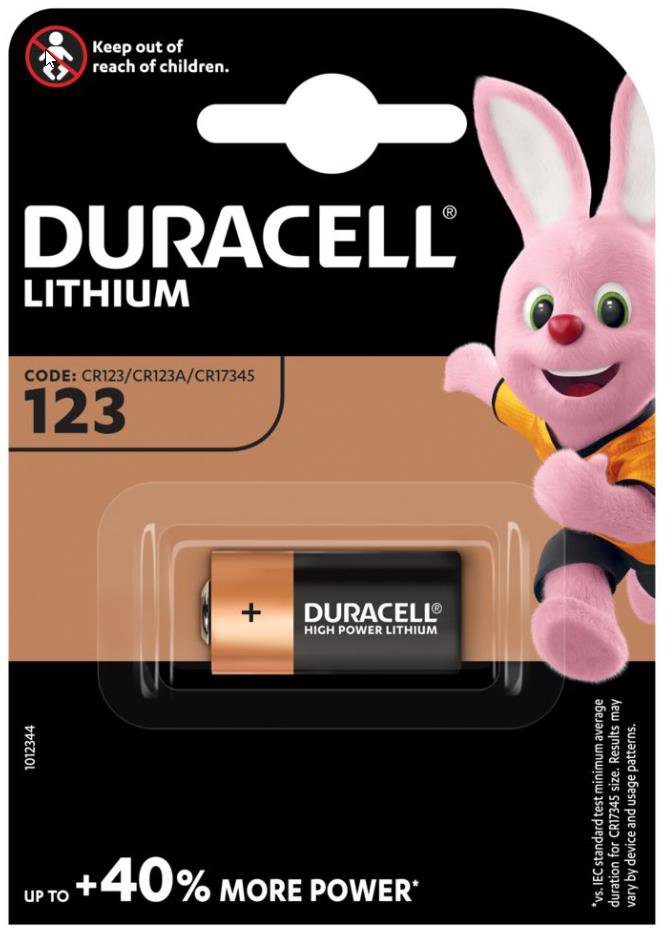 Elementai DURACELL CR123A, 1vnt., litis, 3V